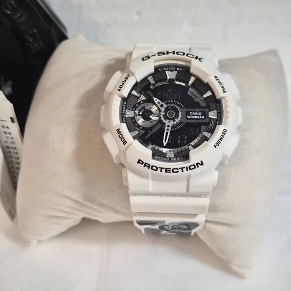 Casio G Shock White with Rose print on band
